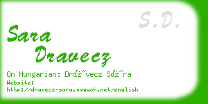 sara dravecz business card